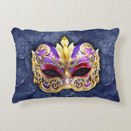 Decoratief Venetiaans masker op getextureerde donk Accent Kussen