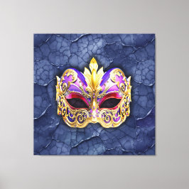 Decoratief Venetiaans masker op getextureerde donk Canvas Afdruk