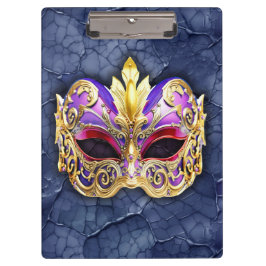 Decoratief Venetiaans masker op getextureerde donk Klembord