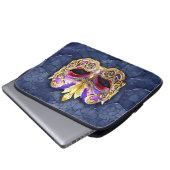 Decoratief Venetiaans masker op getextureerde donk Laptop Sleeve (Voorkant onderkant)