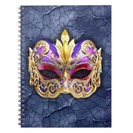 Decoratief Venetiaans masker op getextureerde donk Notitieboek