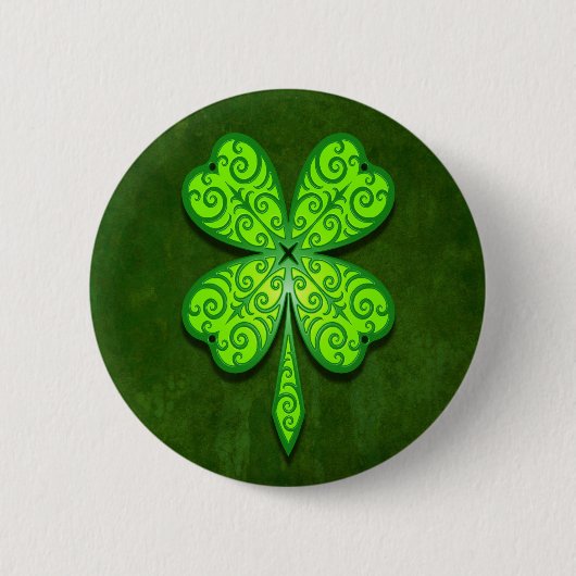 Decoratief Vier Leaf Clover Ronde Button 5,7 Cm (Voorkant)