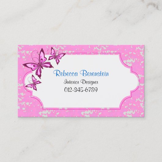 Decoratief Visitekaartje Retro Vlinder Lijst (Voorkant)