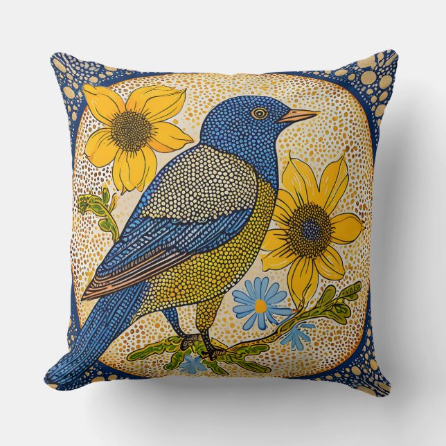 🌸 ✨ Decoratief Vogelhuis Accent Natuur Decor 🐦 Kussen (Voorkant)