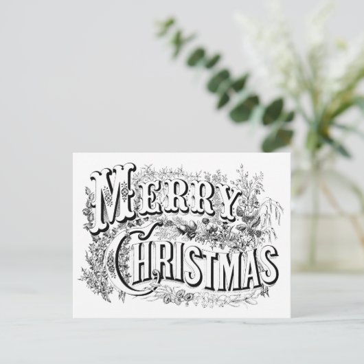  decoratief vrolijk kerstmis kleur me script briefkaart (Staand voorkant)