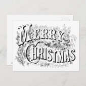 decoratief vrolijk kerstmis kleur me script briefkaart (Voorkant / Achterkant)