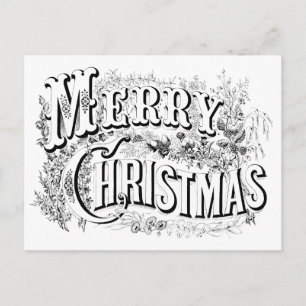  decoratief vrolijk kerstmis kleur me script briefkaart