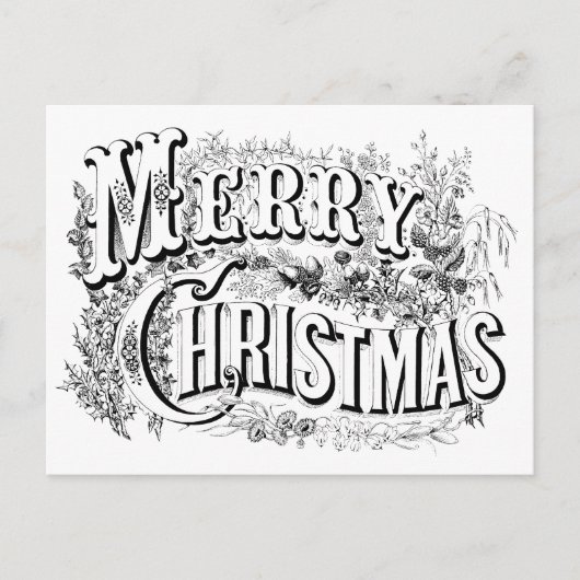 decoratief vrolijk kerstmis kleur me script briefkaart (Voorkant)