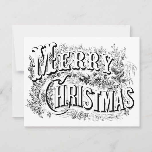 decoratief vrolijk kerstmis kleur me script notitiekaartje (Voorkant)