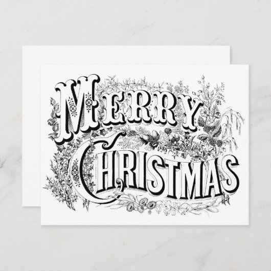  decoratief vrolijk kerstmis kleur me script notitiekaartje (Voorkant / Achterkant)