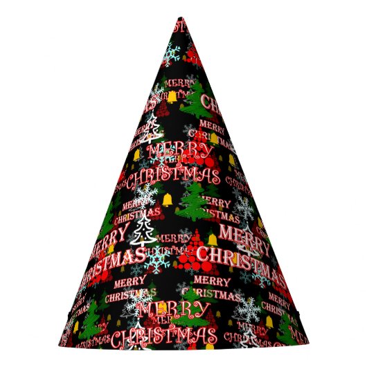 Decoratief vrolijk kersttekstpatroonontwerp  feesthoedjes (Voorkant)
