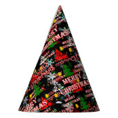 Decoratief vrolijk kersttekstpatroonontwerp  feesthoedjes (Links)