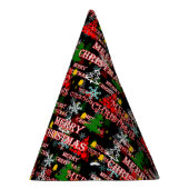 Decoratief vrolijk kersttekstpatroonontwerp  feesthoedjes (Rechts)