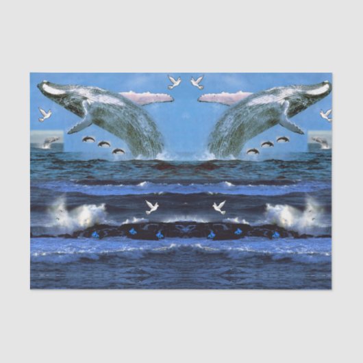 Decoratief weefsel dophins tissuepapier (Voorkant)