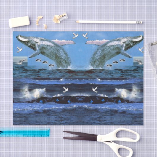 Decoratief weefsel dophins tissuepapier (Craft)