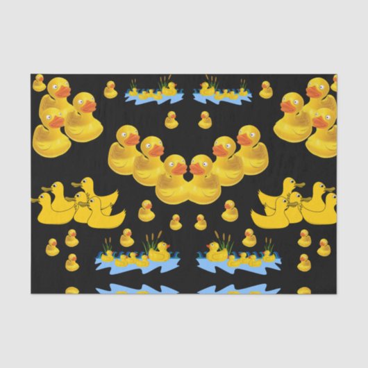 Decoratief weefsel papier gele eenden (Voorkant)