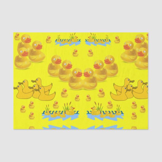Decoratief weefsel papier gele eenden (Voorkant)