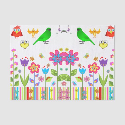 Decoratief weefsel van papiervogels tissuepapier (Voorkant)