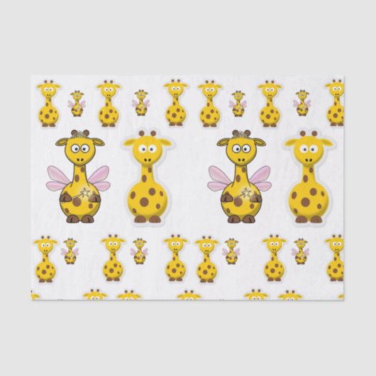 Decoratief weefselpapier gele giraffe tissuepapier (Voorkant)