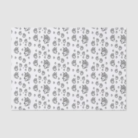 Decoratief weefselpapier Wolf Tissuepapier (Voorkant)