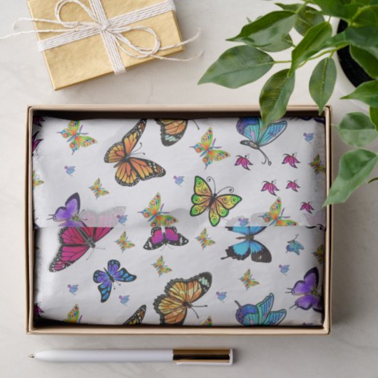 Decoratief weefselpapieren vlinders tissuepapier (Geschenk)