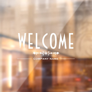 Decoratief welkomstteken, raamsticker