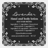 Decoratief wit frame zwarte achtergrond label (Voorkant)