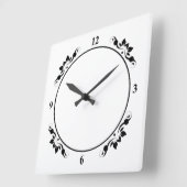 Decoratief wit met zwart gezicht Personaliseer kun Vierkante Klok (Hoek)
