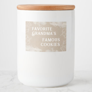 Decoratief Wit op Bruin Oma's Cookie Jar Voedselcontainer Etiket
