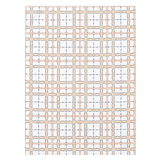 Decoratief wit Sinaasappel blauw Gedetailleerd ras Tafelkleed (Voorkant)