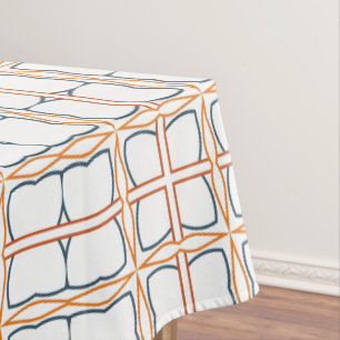 Decoratief wit Sinaasappel blauw Gedetailleerd ras Tafelkleed