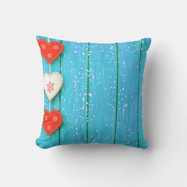 Decoratief Wooden Background Ball Merry kerst Kussen (Voorkant)