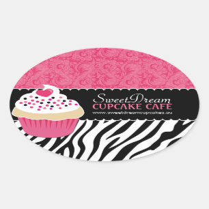 Decoratief Zebra Print Cupcake Jar Stickers