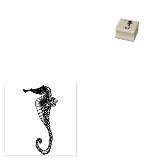Decoratief zeepaardje rubberstempel (Gestempeld)