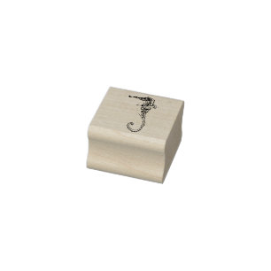 Decoratief zeepaardje rubberstempel