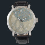 Decoratief zilver Bosbouw Horloge<br><div class="desc">Een decoratief zilveren tapijt toont een cirkelvormig bloemstuk. Deze afdruk zou een prachtig cadeau zijn voor mensen die van tapisserieën houden of van tapijtkunst!</div>