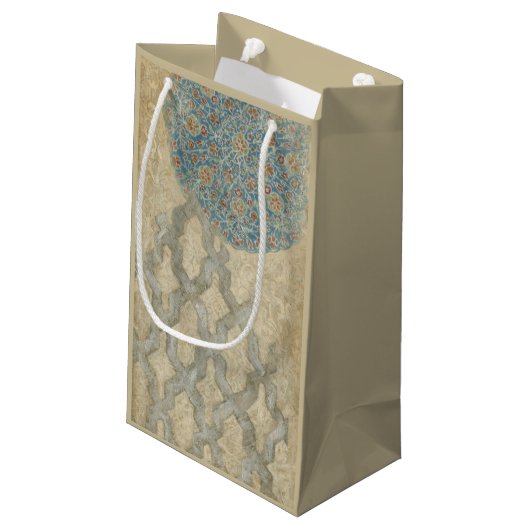 Decoratief zilver Bosbouw Klein Cadeauzakje (Achterkant Gekanteld)