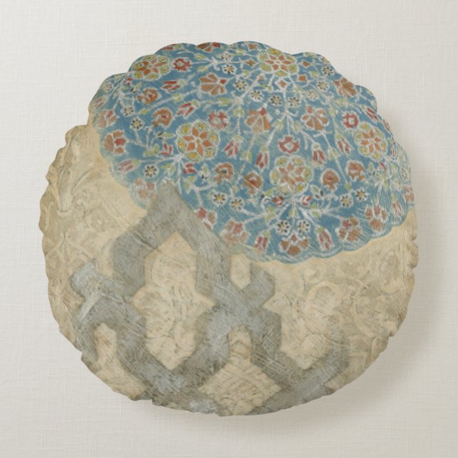 Decoratief zilver Bosbouw Rond Kussen (Voorkant)