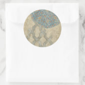 Decoratief zilver Bosbouw Ronde Sticker (Tas)