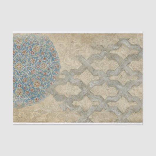 Decoratief zilver Bosbouw Tissuepapier (Voorkant)