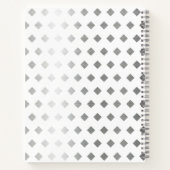 Decoratief Zilver Grijs Wit Diamant Monogram Notitieboek (Achterkant)