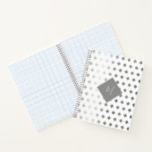 Decoratief Zilver Grijs Wit Diamant Monogram Notitieboek (Binnen)