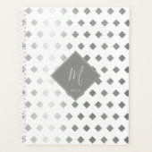 Decoratief Zilver Grijs Wit Diamant Monogram Planner (Voorkant)