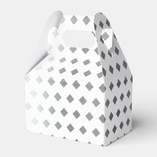 Decoratief Zilver Grijs Wit Diamant Patroon Bedankdoosjes (Achterkant)