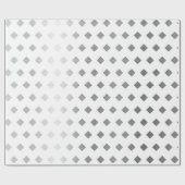 Decoratief Zilver Grijs Wit Diamant Patroon Cadeaupapier (Vlak)