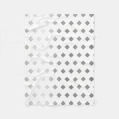 Decoratief Zilver Grijs Wit Diamant Patroon Fleece Deken (Voorkant)