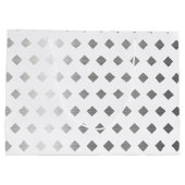 Decoratief Zilver Grijs Wit Diamant Patroon Groot Cadeauzakje (Achterkant)