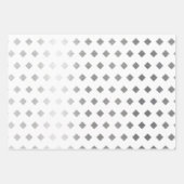 Decoratief Zilver Grijs Wit Diamant Patroon Inpakpapier Vel (Voorkant 2)