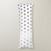 Decoratief Zilver Grijs Wit Diamant Patroon Lichaamskussen (Achterkant (Verticaal))