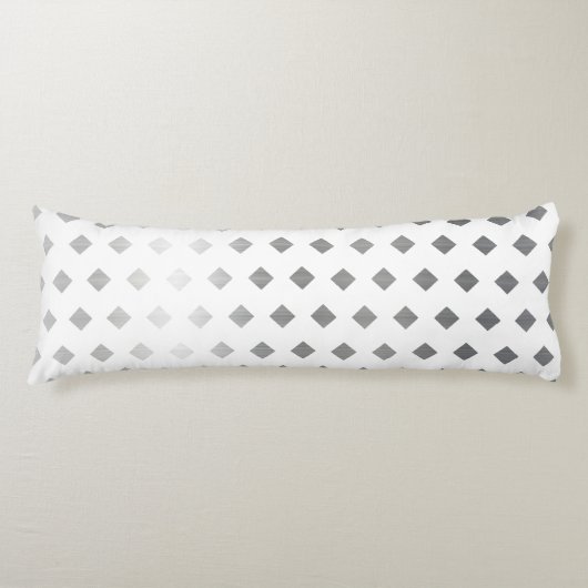 Decoratief Zilver Grijs Wit Diamant Patroon Lichaamskussen (Voorkant)